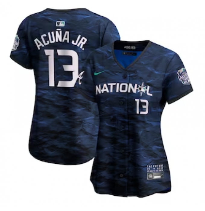 Women's National League #13 Ronald Acuña Jr. Nike Royal 2023 MLB All-Star Game Limited Player Jersey