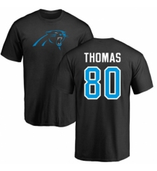 NFL Nike Carolina Panthers #80 Ian Thomas Black Name & Number Logo T-Shirt