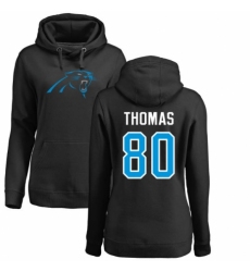 NFL Women's Nike Carolina Panthers #80 Ian Thomas Black Name & Number Logo Pullover Hoodie
