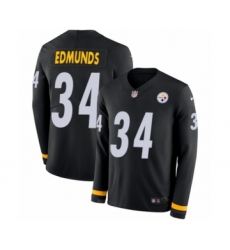 Men's Nike Pittsburgh Steelers #34 Terrell Edmunds Limited Black Therma Long Sleeve NFL Jersey