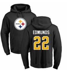 Nike Pittsburgh Steelers #22 Terrell Edmunds Black Name & Number Logo Pullover Hoodie