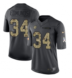 Youth Nike Pittsburgh Steelers #34 Terrell Edmunds Limited Black 2016 Salute to Service NFL Jersey