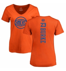 NBA Women's Nike New York Knicks #23 Trey Burke Orange One Color Backer Slim-Fit V-Neck T-Shirt