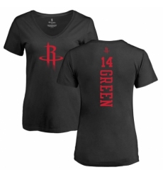 NBA Women's Nike Houston Rockets #14 Gerald Green Black One Color Backer Slim-Fit V-Neck T-Shirt