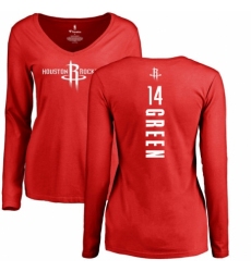 NBA Women's Nike Houston Rockets #14 Gerald Green Red Backer Long Sleeve T-Shirt