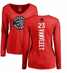 NBA Women's Nike Toronto Raptors #23 Fred VanVleet Red Backer Long Sleeve T-Shirt