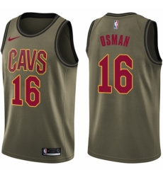 Men's Nike Cleveland Cavaliers #16 Cedi Osman Swingman Green Salute to Service NBA Jersey