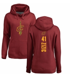 NBA Women's Nike Cleveland Cavaliers #41 Ante Zizic Maroon Backer Pullover Hoodie