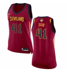 Women's Nike Cleveland Cavaliers #41 Ante Zizic Authentic Maroon 2018 NBA Finals Bound NBA Jersey - Icon Edition