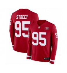 Youth Nike San Francisco 49ers #95 Kentavius Street Limited Red Therma Long Sleeve NFL Jersey