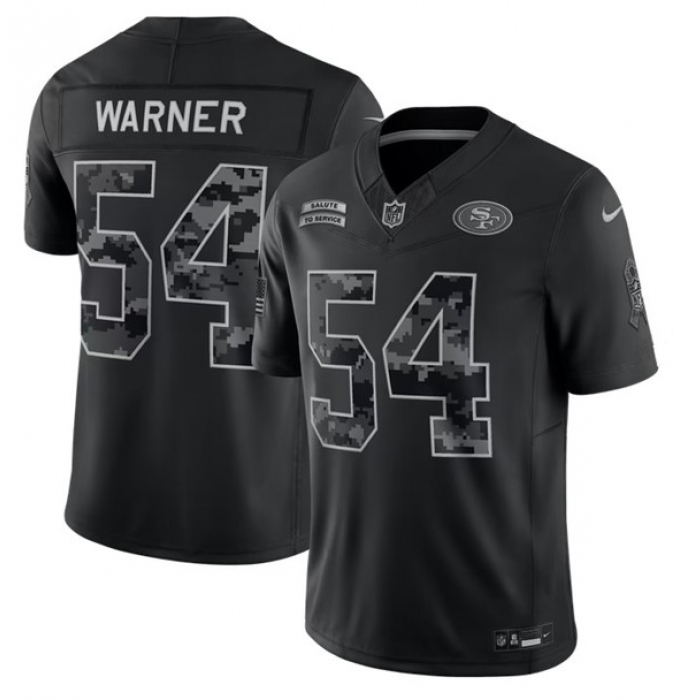 Men's San Francisco 49ers #54 Fred Warner Black 2026 F.U.S.E. Salute to Service Limited Stitched Football Jersey
