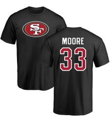 NFL Nike San Francisco 49ers #33 Tarvarius Moore Black Name & Number Logo T-Shirt