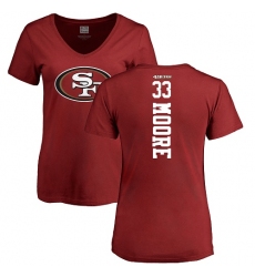 NFL Women's Nike San Francisco 49ers #33 Tarvarius Moore Red Backer T-Shirt