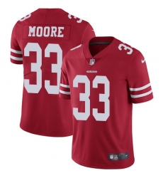 Youth Nike San Francisco 49ers #33 Tarvarius Moore Red Team Color Vapor Untouchable Limited Player NFL Jersey