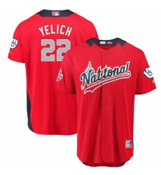 Men's Majestic Milwaukee Brewers #22 Christian Yelich Game Red National League 2018 MLB All-Star MLB Jersey