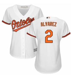 Women's Majestic Baltimore Orioles #2 Pedro Alvarez Authentic White Home Cool Base MLB Jersey