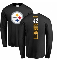 Nike Pittsburgh Steelers #42 Morgan Burnett Black Backer Long Sleeve T-Shirt