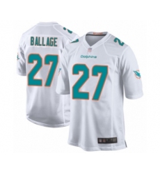Men's Miami Dolphins #27 Kalen Ballage Game White Football Jersey