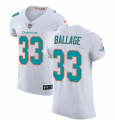 Men's Nike Miami Dolphins #33 Kalen Ballage White Vapor Untouchable Elite Player NFL Jersey