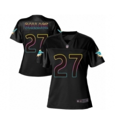 Women's Miami Dolphins #27 Kalen Ballage Game Black Fashion Football Jersey