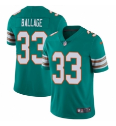 Youth Nike Miami Dolphins #33 Kalen Ballage Aqua Green Alternate Vapor Untouchable Elite Player NFL Jersey