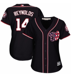 Women's Majestic Washington Nationals #14 Mark Reynolds Replica Navy Blue Alternate 2 Cool Base MLB Jersey