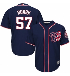 Men's Majestic Washington Nationals #57 Tanner Roark Replica Navy Blue Alternate 2 Cool Base MLB Jersey