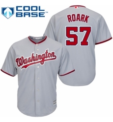 Youth Majestic Washington Nationals #57 Tanner Roark Replica Grey Road Cool Base MLB Jersey