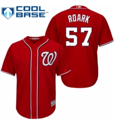 Youth Majestic Washington Nationals #57 Tanner Roark Replica Red Alternate 1 Cool Base MLB Jersey