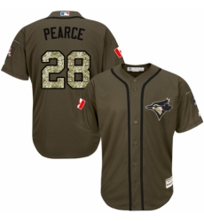 Youth Majestic Toronto Blue Jays #28 Steve Pearce Authentic Green Salute to Service MLB Jersey