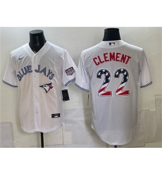Men's Toronto Blue Jays #22 Ernie Clement White 2026 USA 250 Fourth of July Stitched Baseball Jersey