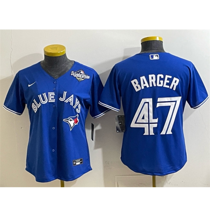 Women's Toronto Blue Jays #47 Addison Barger Royal 2025 World Series Cool Base Stitched Baseball Jersey(Run Small)