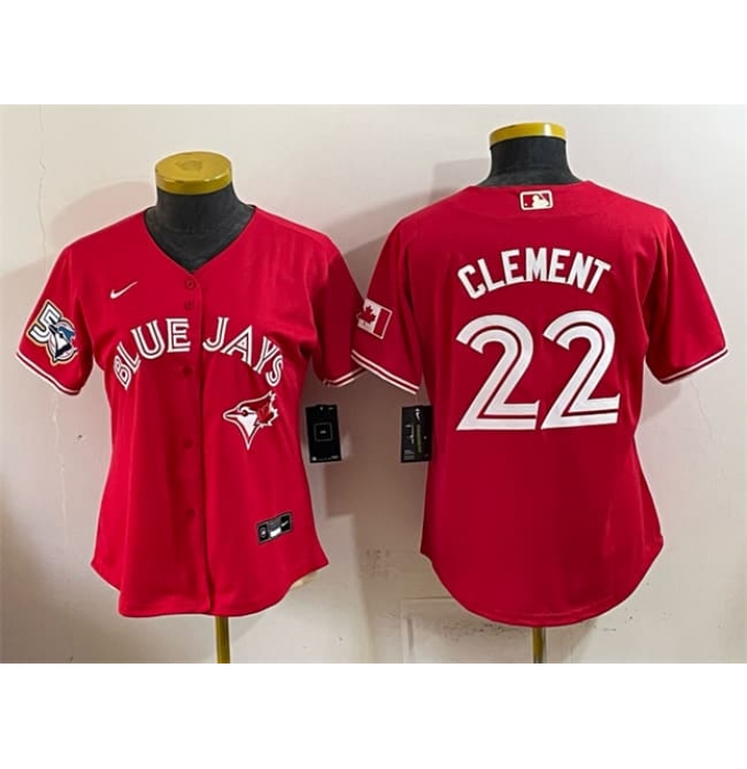 Youth Toronto Blue Jays #22 Ernie Clement Red 50 Seasons Stitched Baseball Jersey