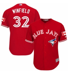 Youth Majestic Toronto Blue Jays #32 Dave Winfield Replica Scarlet Alternate MLB Jersey