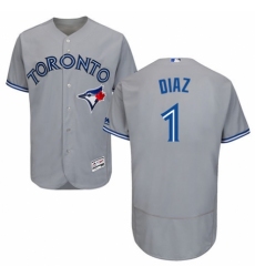 Men's Majestic Toronto Blue Jays #1 Aledmys Diaz Grey Road Flex Base Authentic Collection MLB Jersey