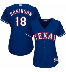 Women's Majestic Texas Rangers #18 Drew Robinson Replica Royal Blue Alternate 2 Cool Base MLB Jersey