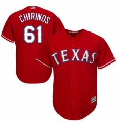 Youth Majestic Texas Rangers #61 Robinson Chirinos Replica Red Alternate Cool Base MLB Jersey