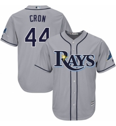 Youth Majestic Tampa Bay Rays #44 C. J. Cron Authentic Grey Road Cool Base MLB Jersey
