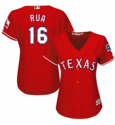 Women's Majestic Texas Rangers #16 Ryan Rua Authentic Red Alternate Cool Base MLB Jersey