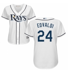 Women's Majestic Tampa Bay Rays #24 Nathan Eovaldi Replica White Home Cool Base MLB Jersey