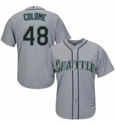Youth Majestic Seattle Mariners #48 Alex Colome Authentic Grey Road Cool Base MLB Jersey