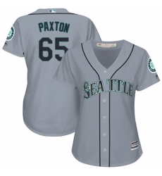 Women's Majestic Seattle Mariners #65 James Paxton Replica Grey Road Cool Base MLB Jersey