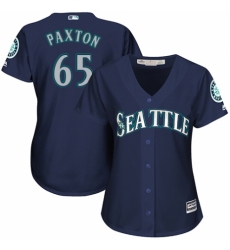 Women's Majestic Seattle Mariners #65 James Paxton Replica Navy Blue Alternate 2 Cool Base MLB Jersey