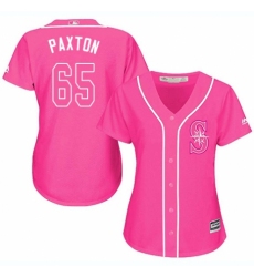 Women's Majestic Seattle Mariners #65 James Paxton Replica Pink Fashion Cool Base MLB Jersey