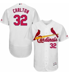 Men's Majestic St. Louis Cardinals #32 Steve Carlton White Home Flex Base Authentic Collection MLB Jersey