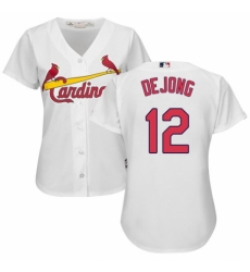 Women's Majestic St. Louis Cardinals #12 Paul DeJong Replica White Home Cool Base MLB Jersey