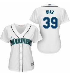 Women's Majestic Seattle Mariners #39 Edwin Diaz Authentic White Home Cool Base MLB Jersey