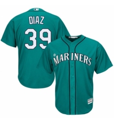 Youth Majestic Seattle Mariners #39 Edwin Diaz Authentic Teal Green Alternate Cool Base MLB Jersey