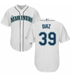 Youth Majestic Seattle Mariners #39 Edwin Diaz Authentic White Home Cool Base MLB Jersey