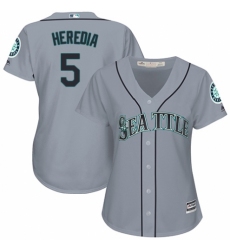 Women's Majestic Seattle Mariners #5 Guillermo Heredia Replica Grey Road Cool Base MLB Jersey